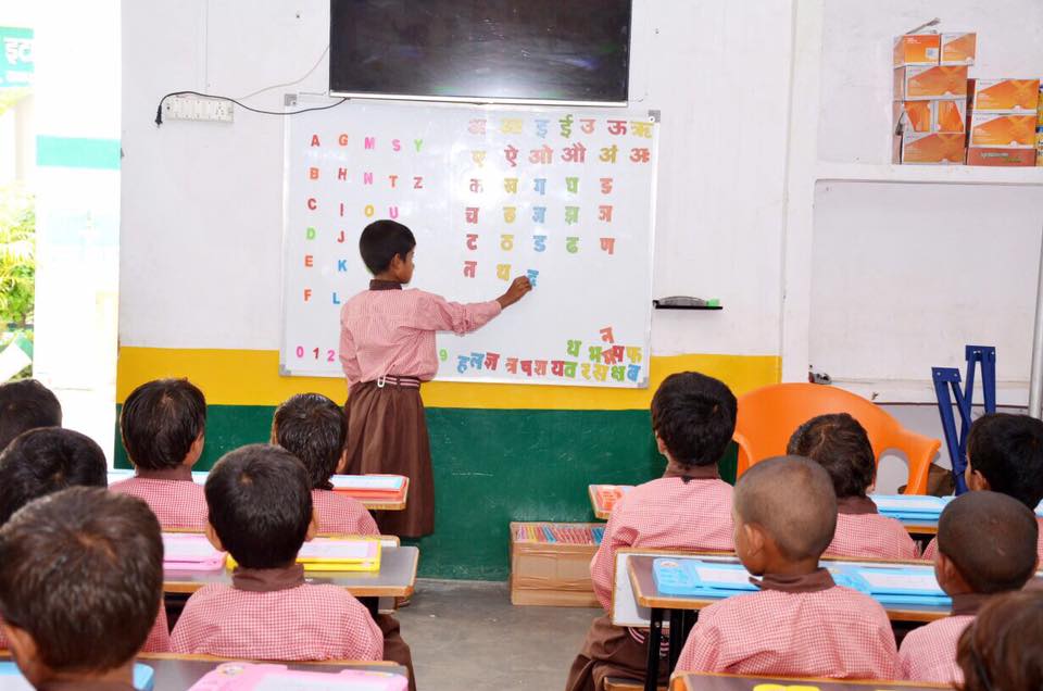 Classroom in government school in UP India