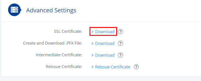 SSL certificate download ionos